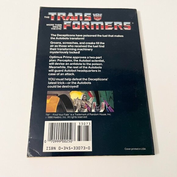 The Transformers Deception Poison by Judith Bauer Stamper Book Flaws - Picture 2 of 16